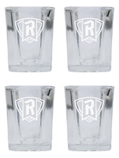 Radford University Highlanders 2 Ounce Square Shot Glass laser etched logo Design 4-Pack