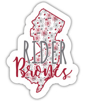 Rider University Broncs Floral State Die Cut Decal 2-Inch