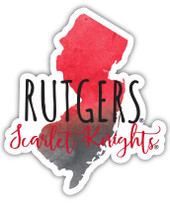 Rutgers Scarlet Knights Watercolor State Die Cut Decal 2-Inch