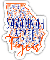 Savannah State University Floral State Die Cut Decal 2-Inch