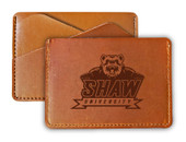 Shaw University Bears College Leather Card Holder Wallet