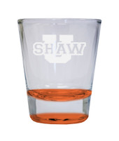 Shaw University Bears Etched Round Shot Glass 2 oz Orange