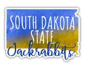 South Dakota State Jackrabbits Watercolor State Die Cut Decal 4-Inch