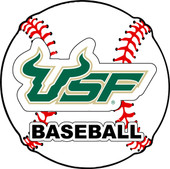 South Florida Bulls 4-Inch Round Baseball Vinyl Decal Sticker