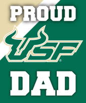 South Florida Bulls NCAA Collegiate 5x6 Inch Rectangle Stripe Proud Dad Decal Sticker