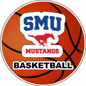 Southern Methodist University 4-Inch Round Basketball Vinyl Decal Sticker