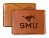 Southern Methodist University College Leather Card Holder Wallet