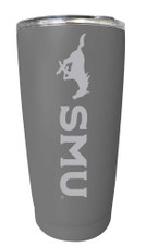 Southern Methodist University Etched 16 oz Stainless Steel Tumbler (Gray)