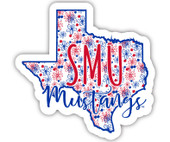 Southern Methodist University Floral State Die Cut Decal 2-Inch
