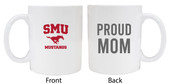 Southern Methodist University Proud Mom White Ceramic Coffee Mug (White).