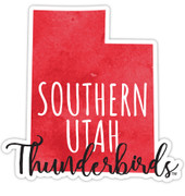 Southern Utah University Watercolor State Die Cut Decal 4-Inch