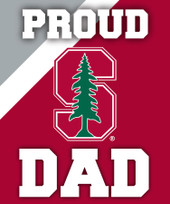 Stanford University NCAA Collegiate 5x6 Inch Rectangle Stripe Proud Dad Decal Sticker