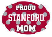 Stanford University NCAA Collegiate Trendy Polka Dot Proud Mom 5" x 6" Swirl Decal Sticker