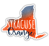 Syracuse Orange Watercolor State Die Cut Decal 4-Inch