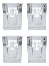 Texas A&M Aggies 2 Ounce Square Shot Glass laser etched logo Design 4-Pack
