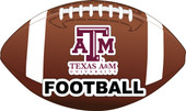 Texas A&M Aggies 4-Inch Round Football Vinyl Decal Sticker