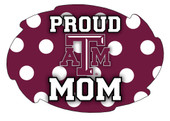 Texas A&M Aggies NCAA Collegiate Trendy Polka Dot Proud Mom 5" x 6" Swirl Decal Sticker