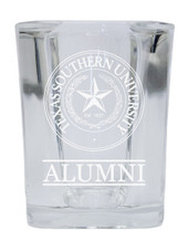 Texas Southern University College Alumni 2 Ounce Square Shot Glass laser etched