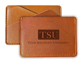 Texas Southern University College Leather Card Holder Wallet