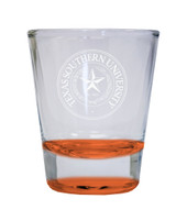 Texas Southern University Etched Round Shot Glass 2 oz Orange