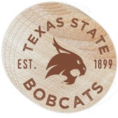 Texas State Bobcats Wood Coaster Engraved 4 Pack