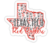 Texas Tech Red Raiders Floral State Die Cut Decal 2-Inch