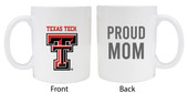 Texas Tech Red Raiders Proud Mom White Ceramic Coffee Mug (White).