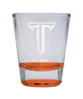 Troy University Etched Round Shot Glass 2 oz Orange