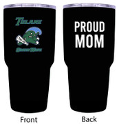 Tulane University Green Wave Proud Mom 24 oz Insulated Stainless Steel Tumblers Black.