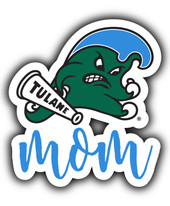 Tulane University Green Wave Proud Mom 4-Inch Die Cut Decal, Multicolor