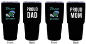 Tulane University Green Wave Proud Mom and Dad 24 oz Insulated Stainless Steel Tumblers 2 Pack Black.