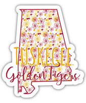 Tuskegee University Floral State Die Cut Decal 2-Inch