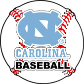 UNC Tar Heels 4-Inch Round Baseball Vinyl Decal Sticker