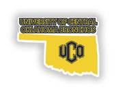 University of Central Oklahoma Bronchos 4 Inch State Shape Vinyl Decal Sticker