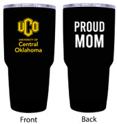 University of Central Oklahoma Bronchos Proud Mom 24 oz Insulated Stainless Steel Tumblers Black.