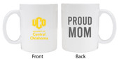 University of Central Oklahoma Bronchos Proud Mom White Ceramic Coffee Mug 2-Pack (White).