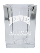 University of Denver Pioneers College Alumni 2 Ounce Square Shot Glass laser etched