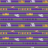 LSU Polo Fleece Stripe Design-Sold By the Yard