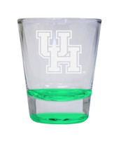 University of Houston Etched Round Shot Glass 2 oz Green