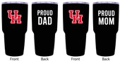 University of Houston Proud Mom and Dad 24 oz Insulated Stainless Steel Tumblers 2 Pack Black.