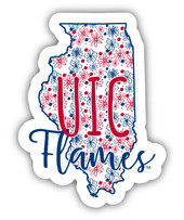 University of Illinois at Chicago Floral State Die Cut Decal 2-Inch