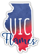University of Illinois at Chicago Watercolor State Die Cut Decal 2-Inch