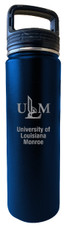 University of Louisiana Monroe 32 oz Engraved Insulated Double Wall Stainless Steel Water Bottle Tumbler (Navy)