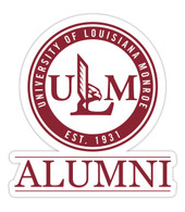 University of Louisiana Monroe 4-Inch Laser Cut Alumni Vinyl Decal Sticker
