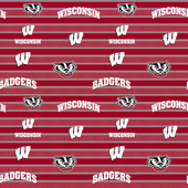 University of Wisconsin Polo Fleece Stripe Design-Sold By the Yard