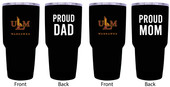 University of Louisiana Monroe Proud Mom and Dad 24 oz Insulated Stainless Steel Tumblers 2 Pack Black.