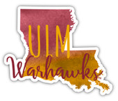 University of Louisiana Monroe Watercolor State Die Cut Decal 2-Inch