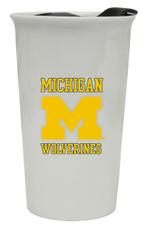 University of Michigan Wolverines Double Walled Ceramic Tumbler