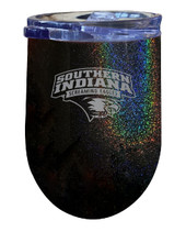 University of Southern Indiana 12 oz Laser Etched Insulated Wine Stainless Steel Tumbler Rainbow Glitter Black