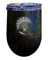 University of Tampa Spartans 12 oz Laser Etched Insulated Wine Stainless Steel Tumbler Rainbow Glitter Grey